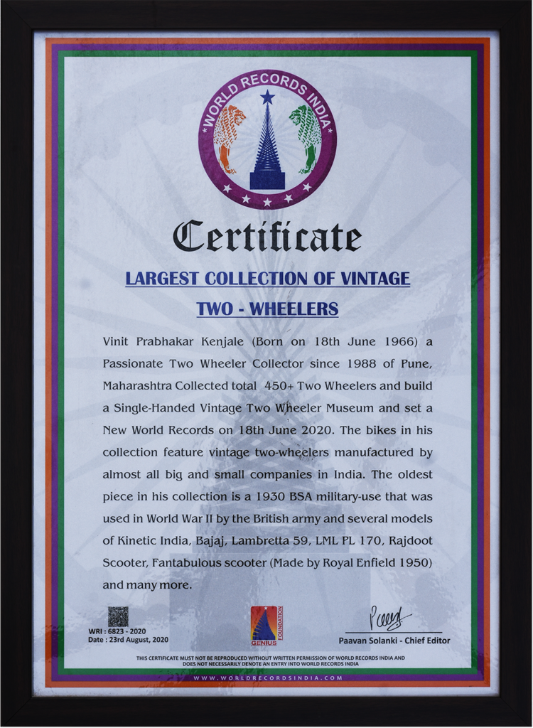 vintage-miles-certificate-world-record-india